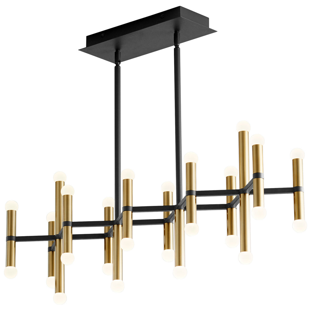 Oxygen Nero 3-686-1540 Pendant Light - Black W/ Aged Brass