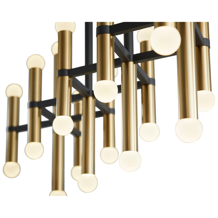 Oxygen Nero 3-686-1540 Pendant Light - Black W/ Aged Brass