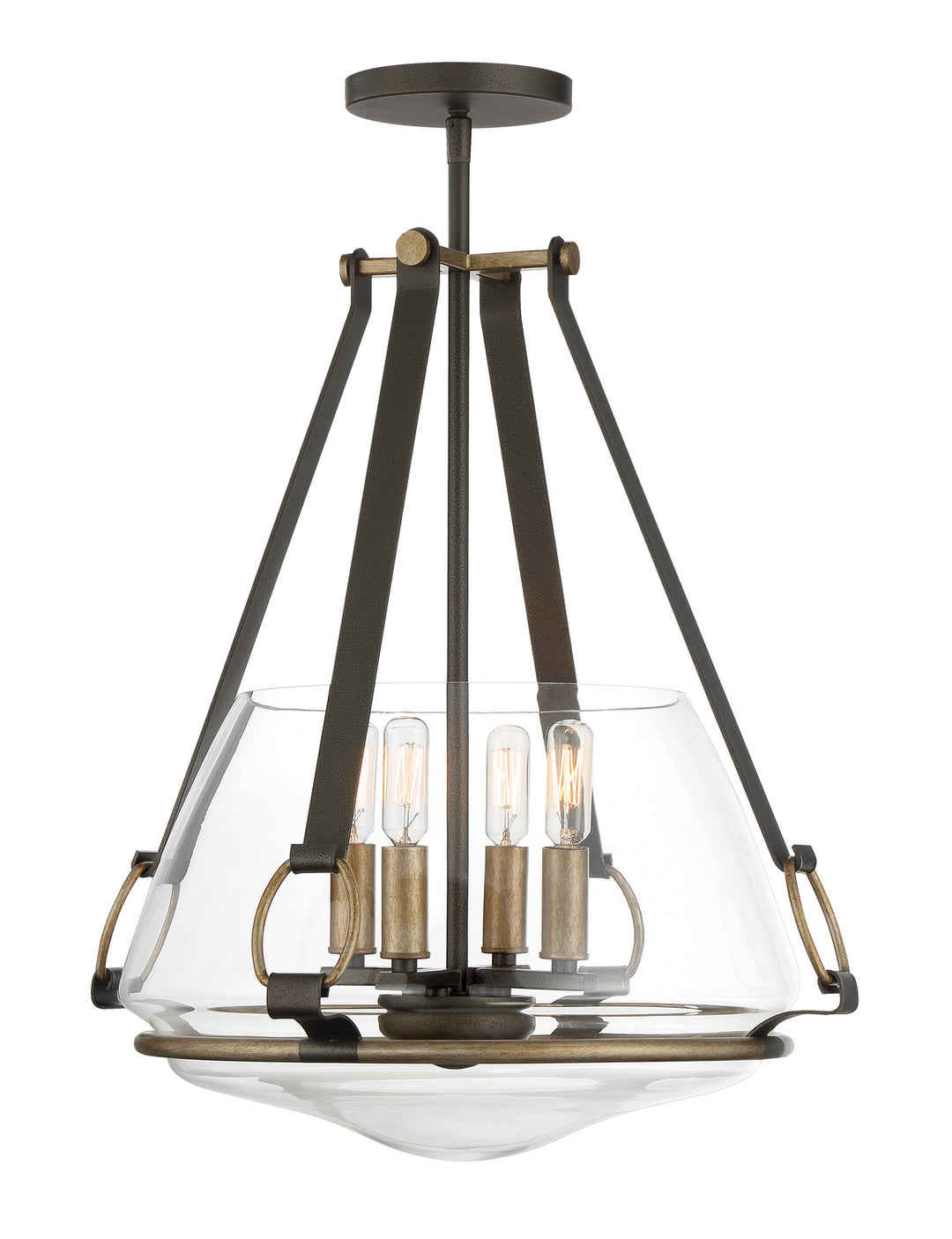 Minka-Lavery Eden Valley 3904-107 Pendant Light - Smoked Iron W/Aged Gold