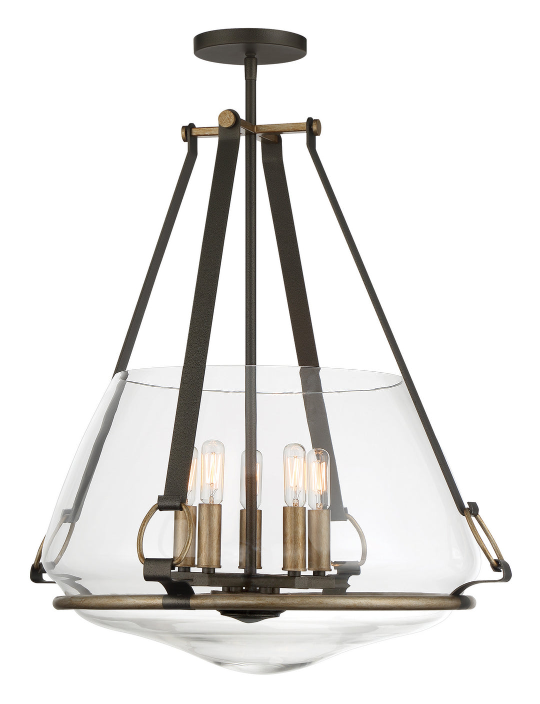 Minka-Lavery Eden Valley 3905-107 Pendant Light - Smoked Iron W/Aged Gold