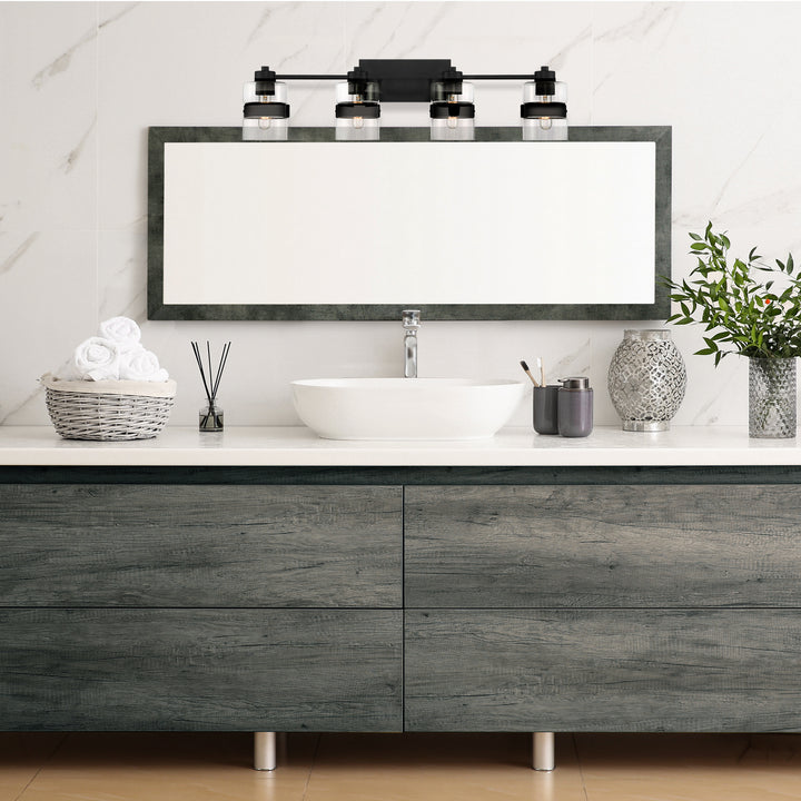 Designers Fountain Midnight LA D222M-4B-MB Bath Vanity Light 33 in. wide - Matte Black