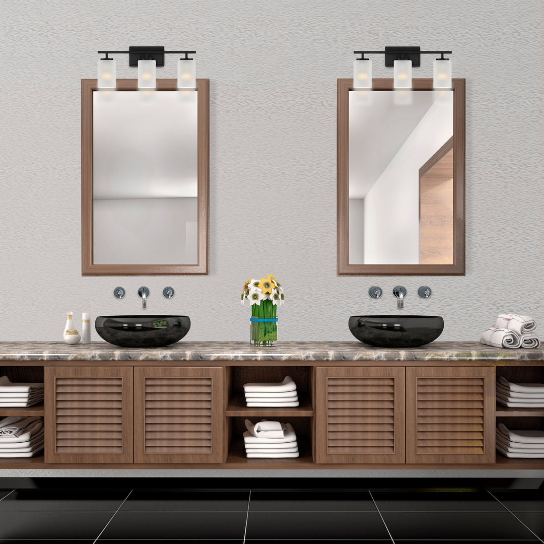 Designers Fountain Carmine D239M-3B-MB Bath Vanity Light 21 in. wide - Matte Black