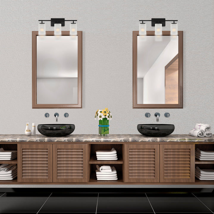 Designers Fountain Carmine D239M-3B-MB Bath Vanity Light 21 in. wide - Matte Black