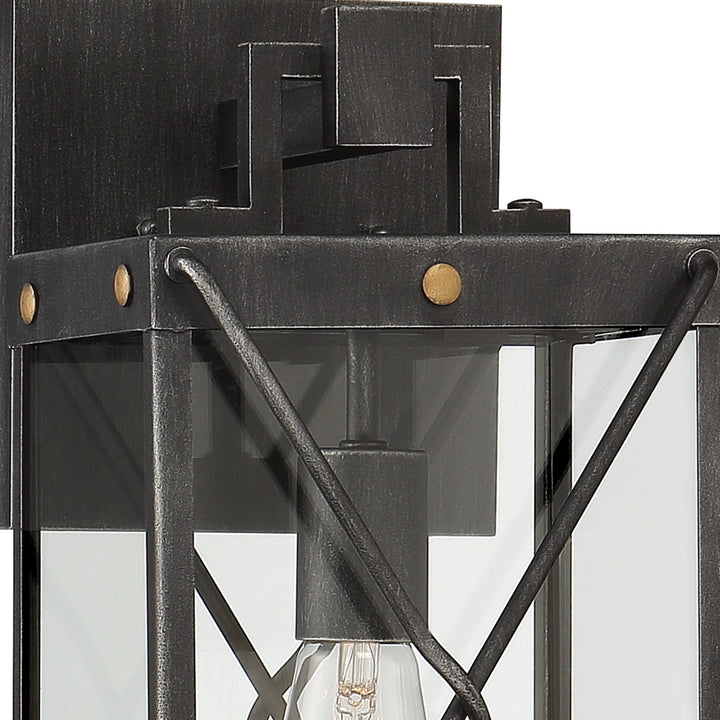 Designers Fountain D242M-7OW-WP Shady Glen One Light Wall Lantern Outdoor Pewter, Nickel, Silver