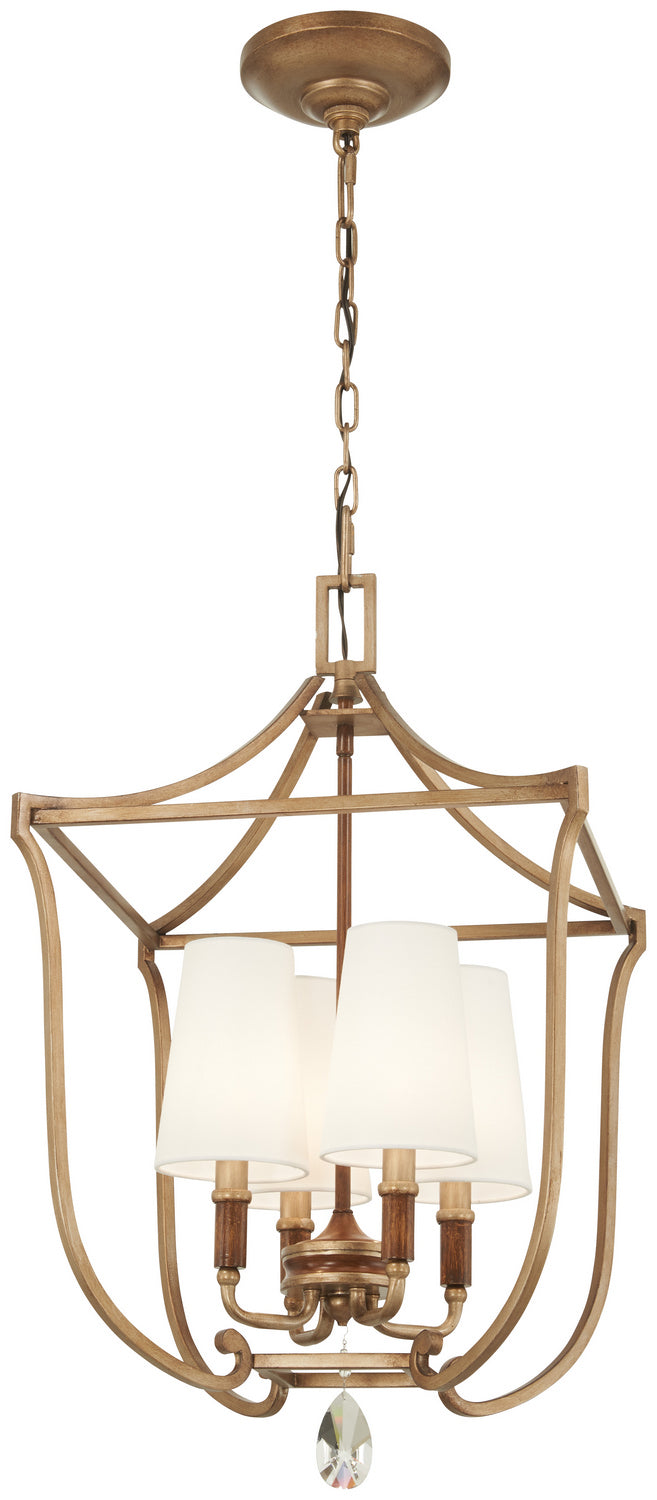 Metropolitan Magnolia Manor N6553-690 Pendant Light - Pale Gold W/ Distressed Bronze