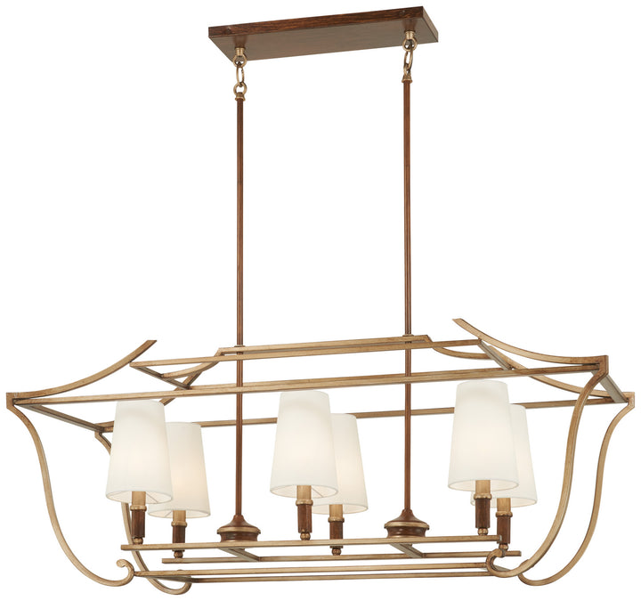Metropolitan Magnolia Manor N6556-690 Pendant Light - Pale Gold W/ Distressed Bronze
