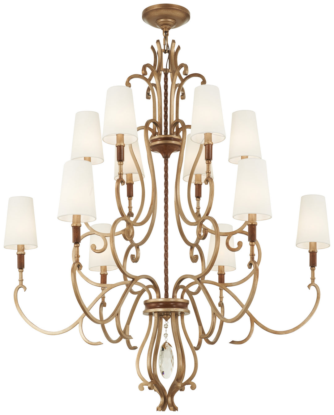 Metropolitan Magnolia Manor N6559-690 Chandelier Light - Pale Gold W/ Distressed Bronze