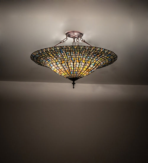 Meyda Tiffany Tiffany Lotus Leaf 243228 Ceiling Light - Mahogany Bronze