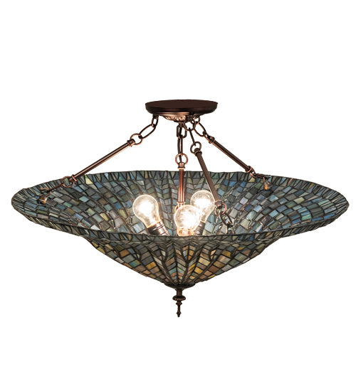Meyda Tiffany Tiffany Lotus Leaf 243228 Ceiling Light - Mahogany Bronze