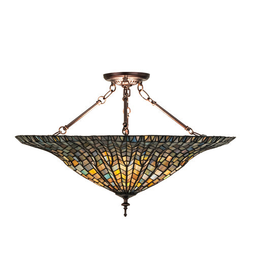Meyda Tiffany Tiffany Lotus Leaf 243228 Ceiling Light - Mahogany Bronze