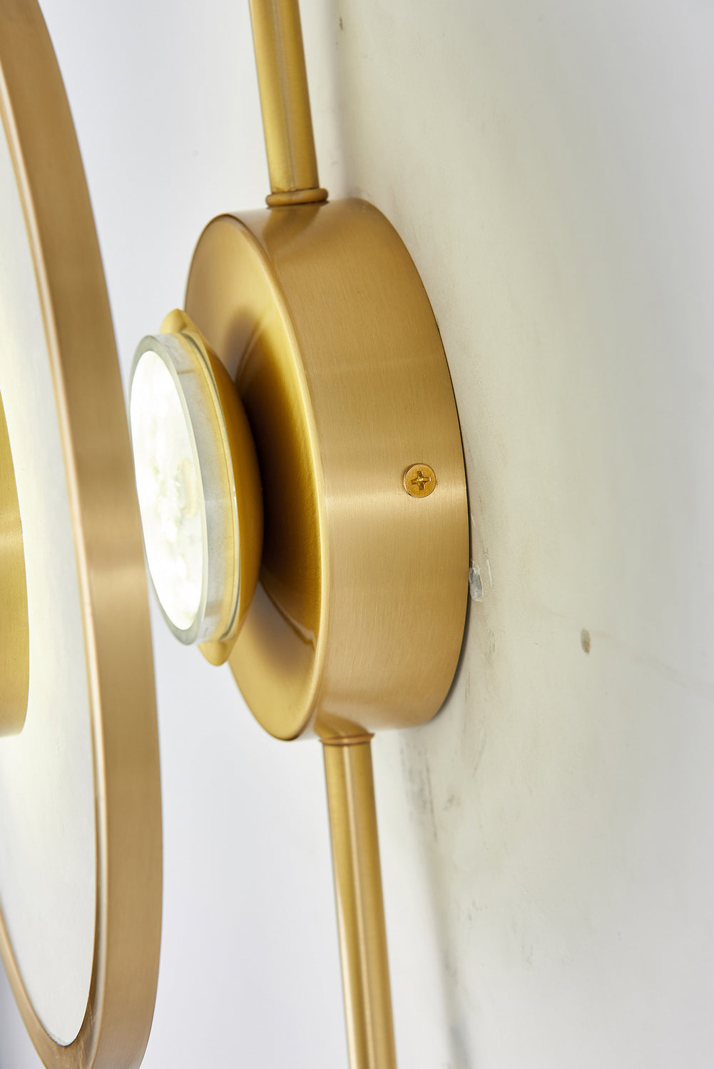 Bethel International FT77W24BR Wall Sconce Light - Stainless Steel & Alabaster