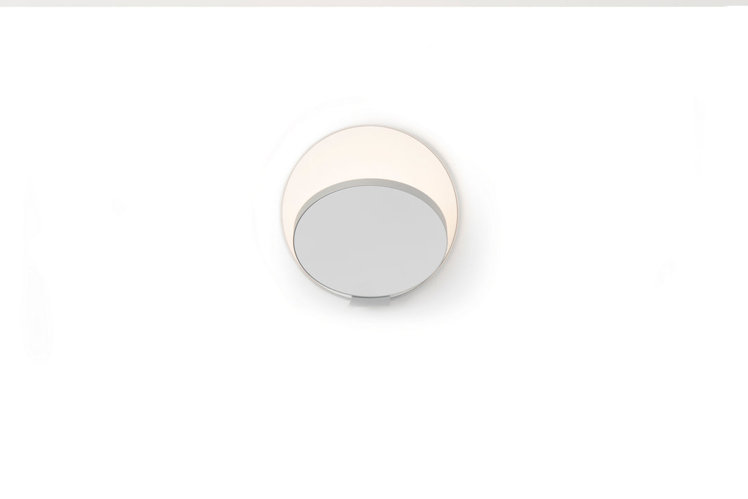 Koncept Gravy GRW-S-SIL-MWT-HW Wall Sconce Light - Silver Body, Matte White Plates