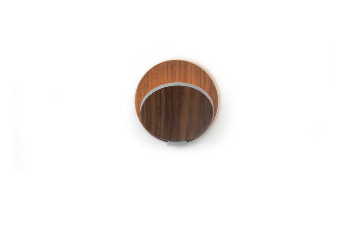 Koncept Gravy GRW-S-SIL-OWT-PI Wall Sconce Light - Silver Body, Oiled Walnut