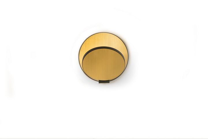Koncept Gravy GRW-S-MBK-BRS-PI Wall Sconce Light - Metallic Black Body, Brushed Brass