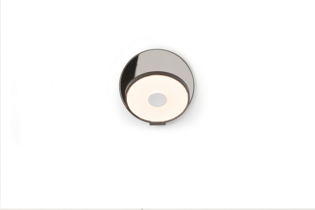 Koncept Gravy GRW-S-MBK-CRM-HW Wall Sconce Light - Metallic Black Body, Chrome