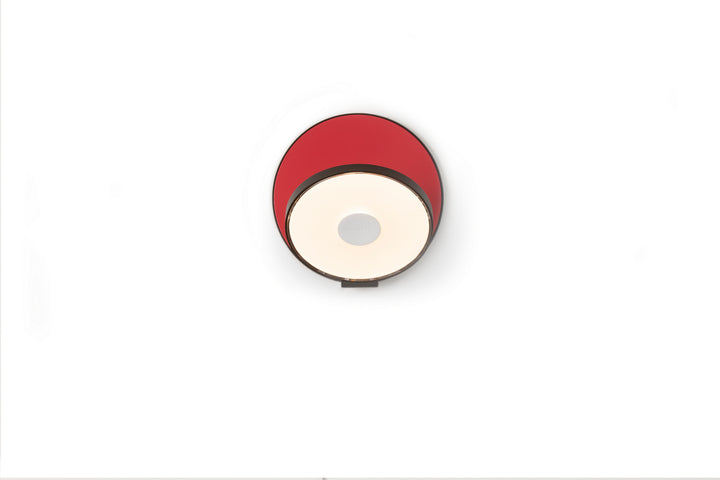 Koncept Gravy GRW-S-MBK-MRD-HW Wall Sconce Light - Metallic Black Body, Matte Red