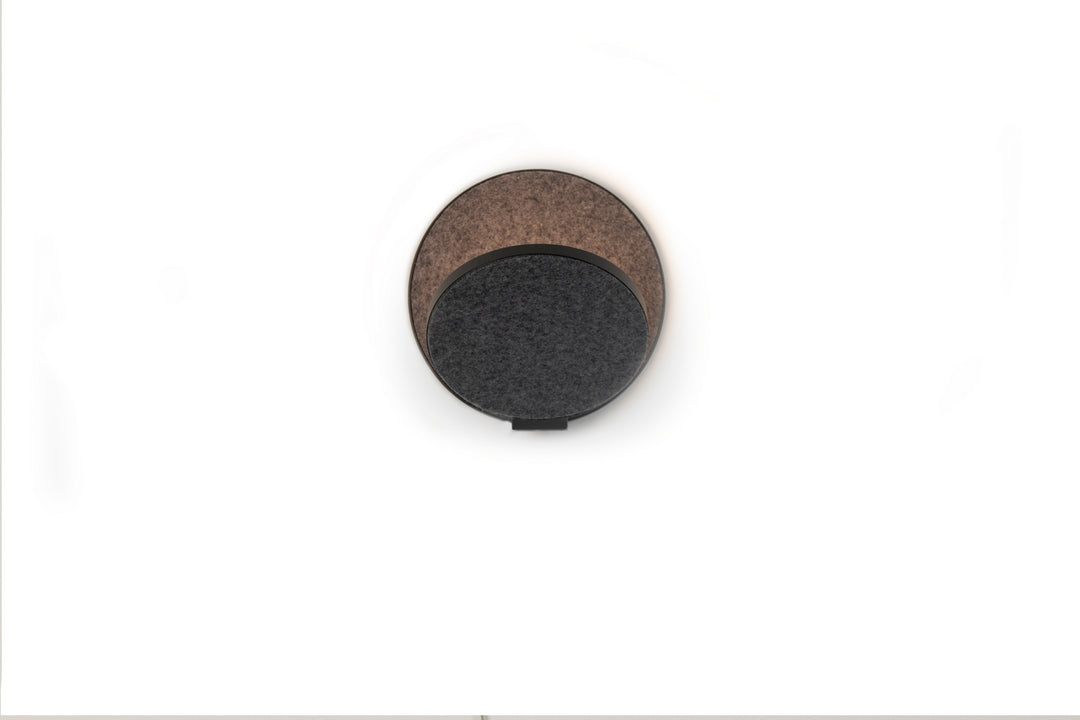Koncept Gravy GRW-S-MBK-OXF-PI Wall Sconce Light - Metallic Black Body, Oxford Felt