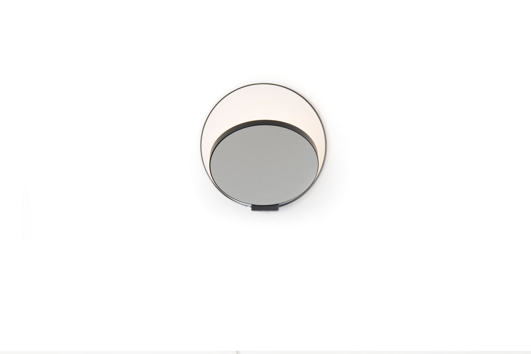 Koncept Gravy GRW-S-MBK-SIL-PI Wall Sconce Light - Metallic Black Body, Silver