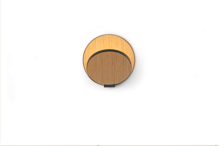 Koncept Gravy GRW-S-MBK-WOK-PI Wall Sconce Light - Metallic Black Body, White Oak