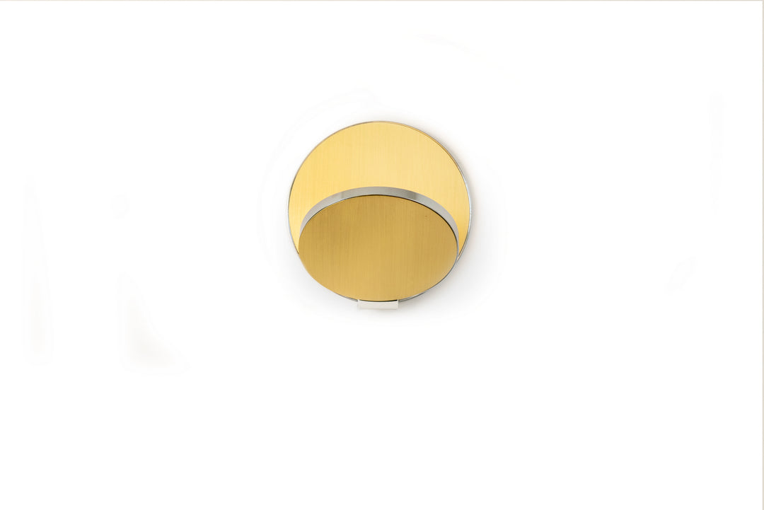 Koncept Gravy GRW-S-CRM-BRS-PI Wall Sconce Light - Chrome Body, Brushed Brass