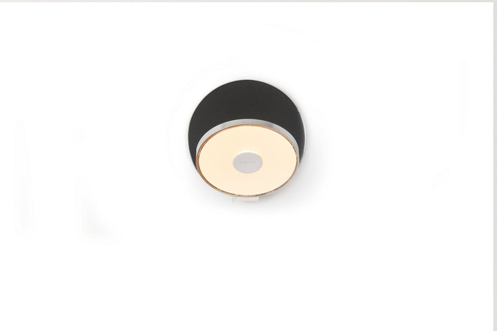 Koncept Gravy GRW-S-CRM-MBK-PI Wall Sconce Light - Chrome Body, Metallic Black