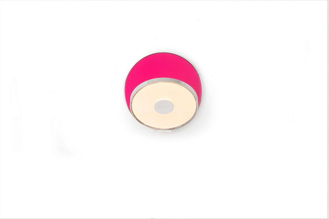 Koncept Gravy GRW-S-CRM-MHP-PI Wall Sconce Light - Chrome Body, Matte Hot Pink
