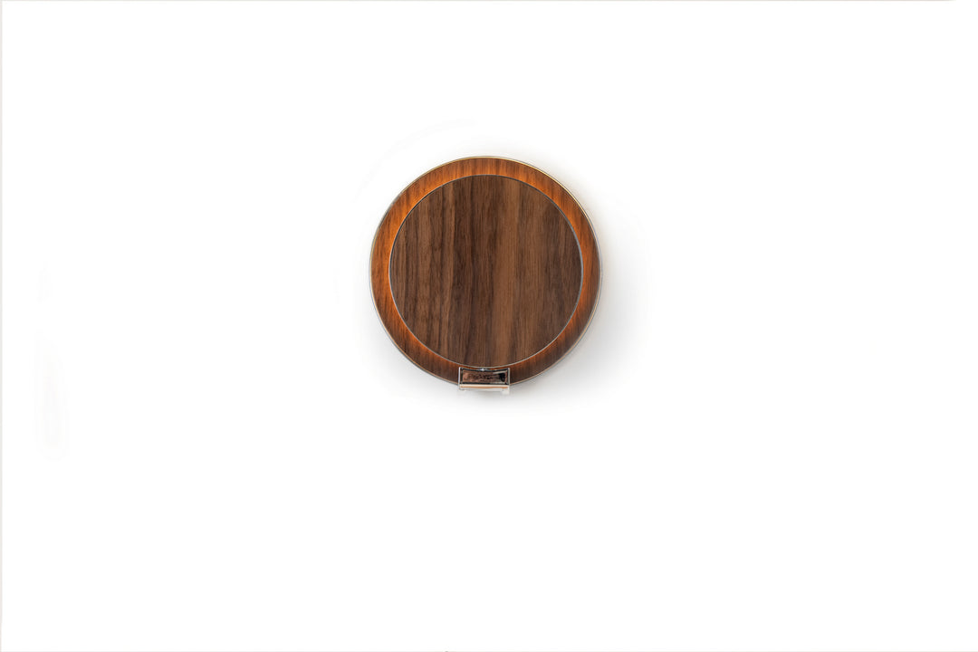 Koncept Gravy GRW-S-CRM-OWT-HW Wall Sconce Light - Chrome Body, Oiled Walnut