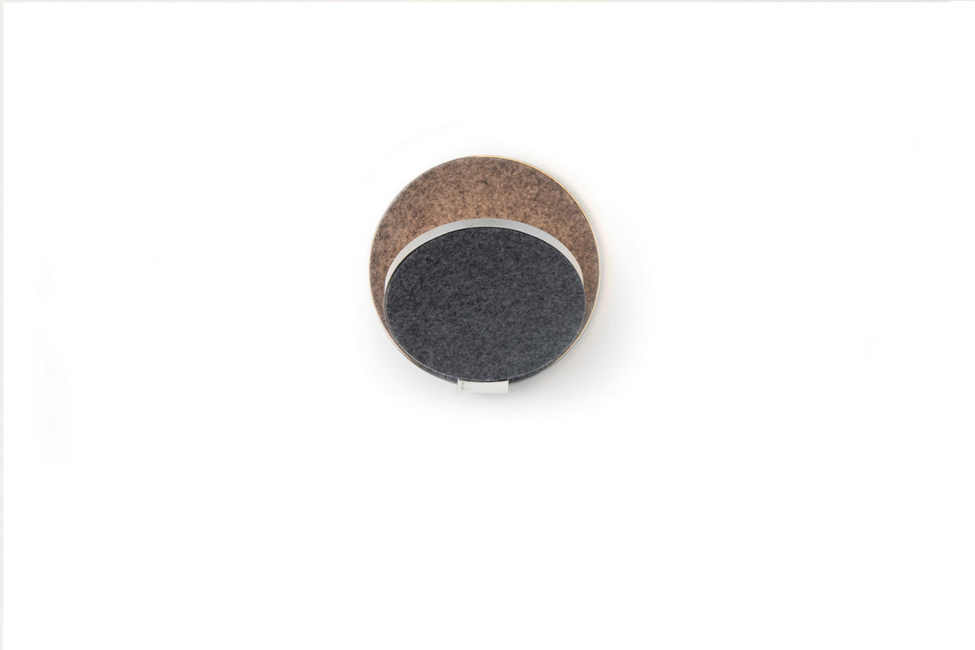 Koncept Gravy GRW-S-CRM-OXF-PI Wall Sconce Light - Chrome Body, Oxford (Felt)
