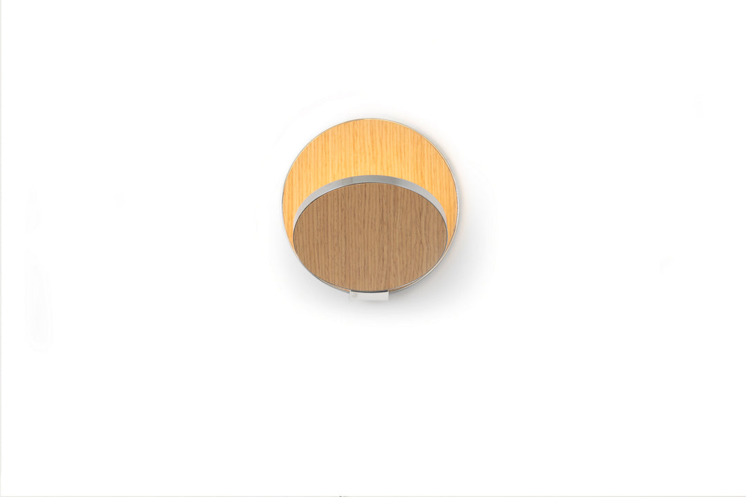 Koncept Gravy GRW-S-CRM-WOK-PI Wall Sconce Light - Chrome Body, White Oak