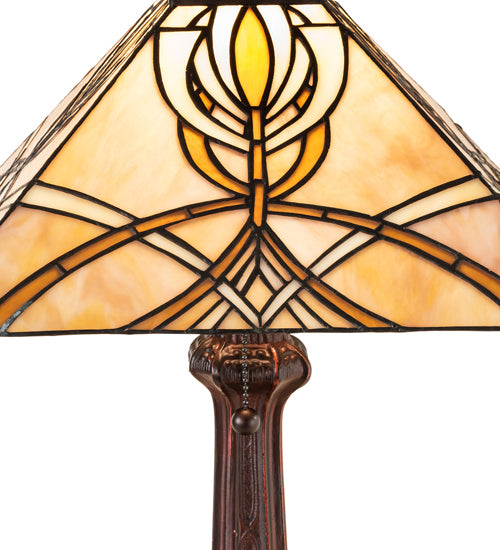 Meyda Tiffany Lighting 244266 Glasgow Bungalow One Light Table Lamp Lamp Bronze / Dark