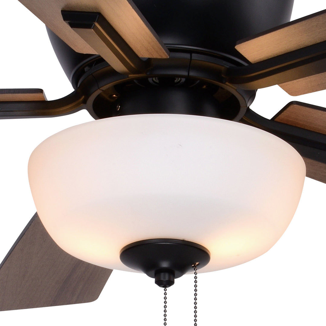 Vaxcel Lisbon F0089 Ceiling Fan - Black, Dark Hickory-Black Hickory/