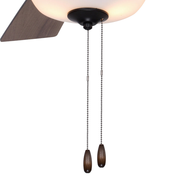 Vaxcel Lisbon F0089 Ceiling Fan - Black, Dark Hickory-Black Hickory/