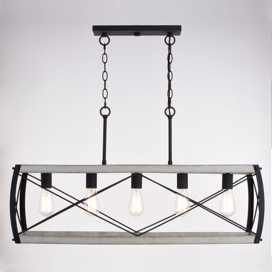 Vaxcel Montclare H0263 Pendant Light - Textured Black and White Ash