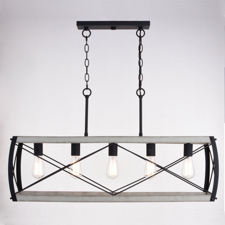 Vaxcel Montclare H0263 Pendant Light - Textured Black and White Ash