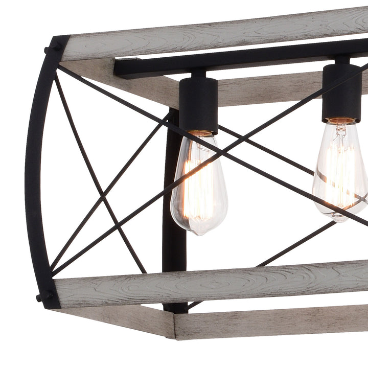 Vaxcel Montclare H0263 Pendant Light - Textured Black and White Ash