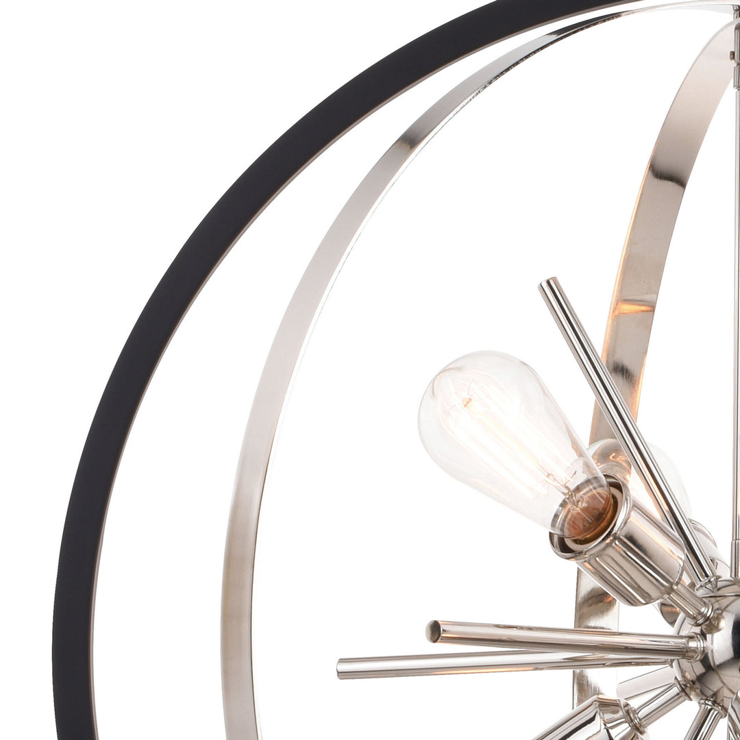 Vaxcel Estelle P0342 Pendant Light - Polished Nickel and Matte Black