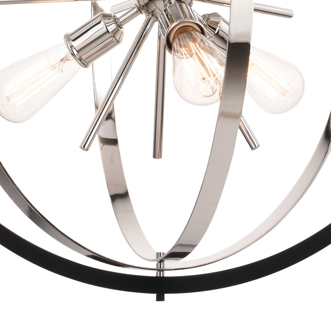Vaxcel Estelle P0342 Pendant Light - Polished Nickel and Matte Black