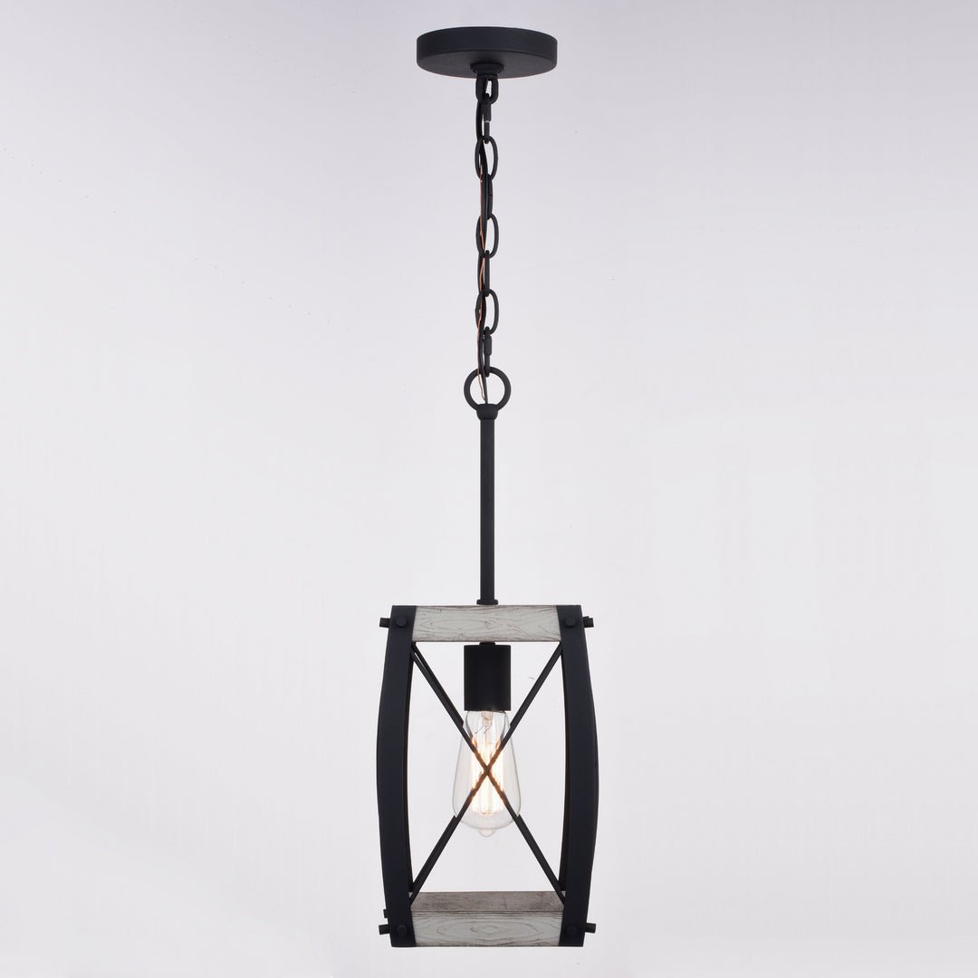 Vaxcel Montclare P0354 Pendant Light - Textured Black and White Ash