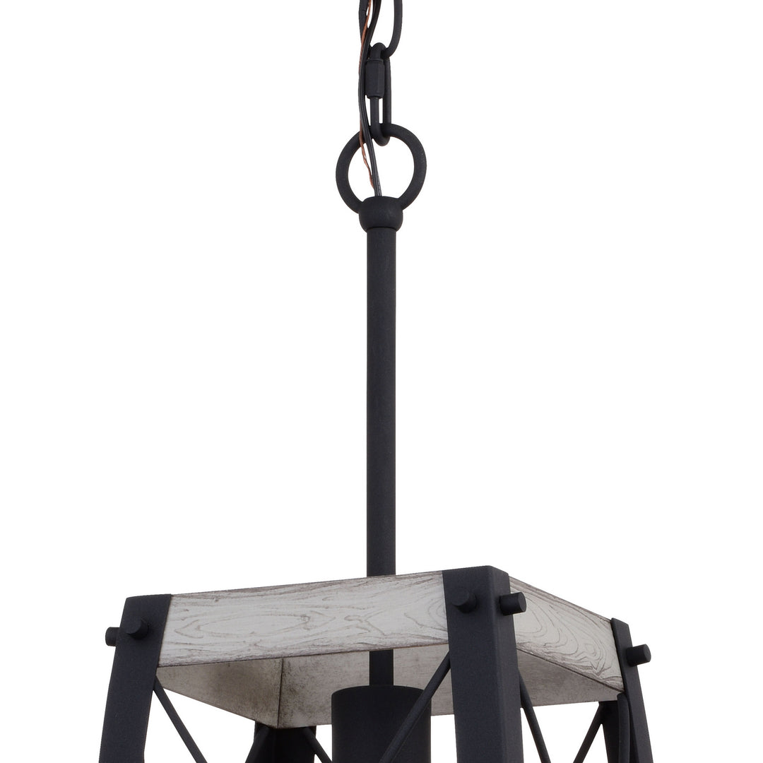 Vaxcel Montclare P0354 Pendant Light - Textured Black and White Ash