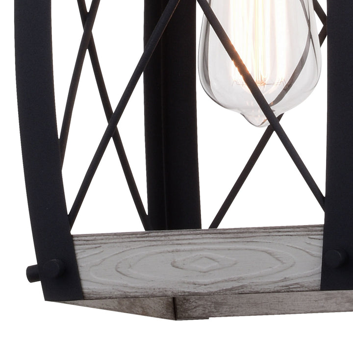 Vaxcel Montclare P0354 Pendant Light - Textured Black and White Ash