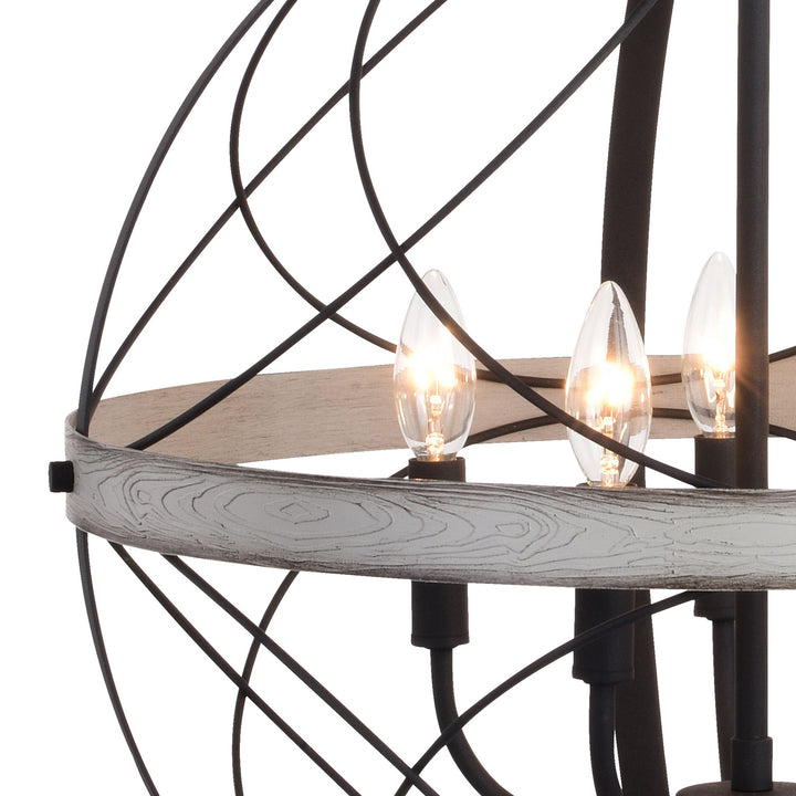 Vaxcel Montclare P0355 Chandelier Light - Textured Black and White Ash