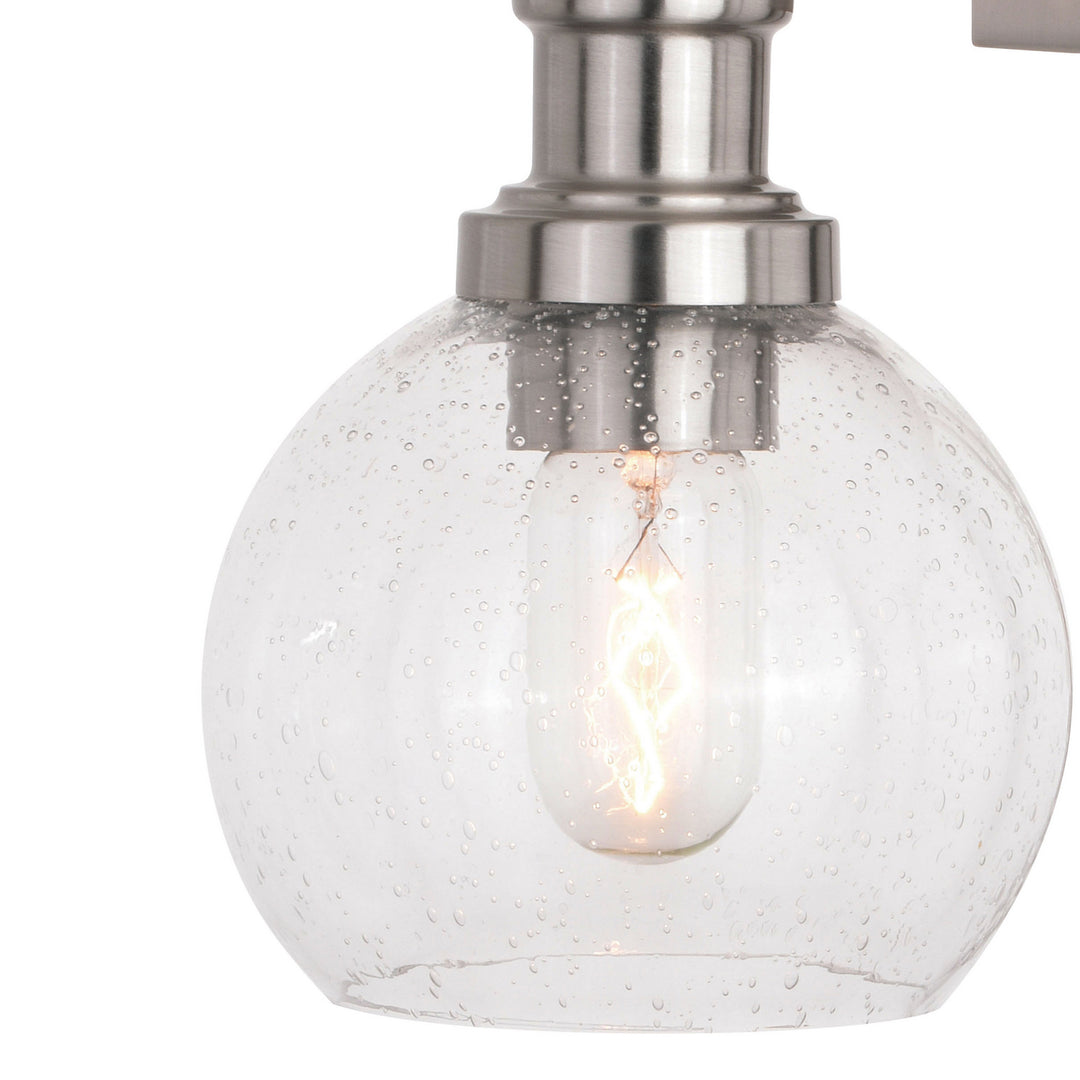 Vaxcel Avondale W0373 Wall Light - Satin Nickel and Dark Sycamore