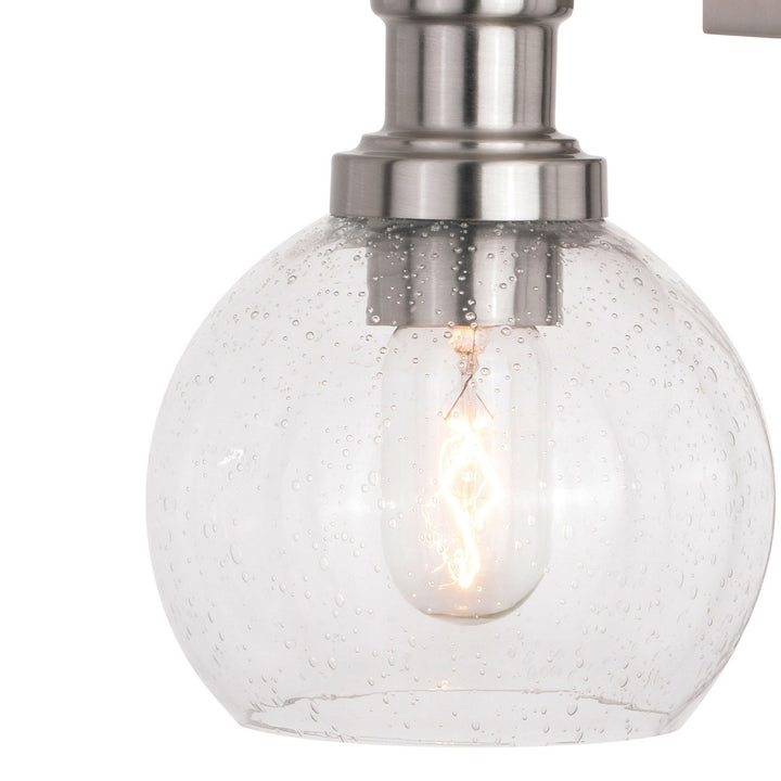 Vaxcel Avondale W0373 Wall Light - Satin Nickel and Dark Sycamore