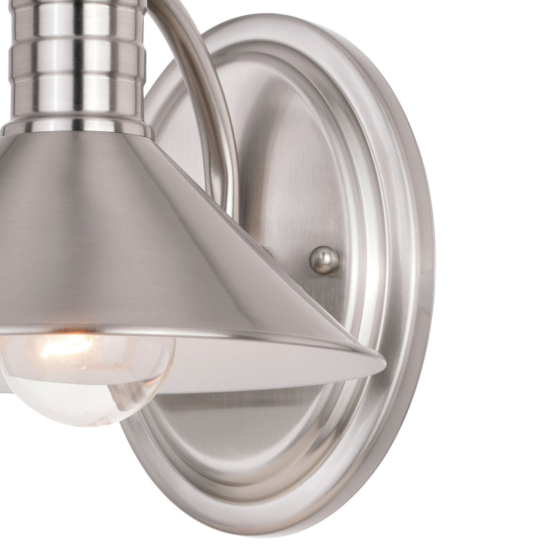 Vaxcel Akron W0375 Wall Light - Satin Nickel and Matte White