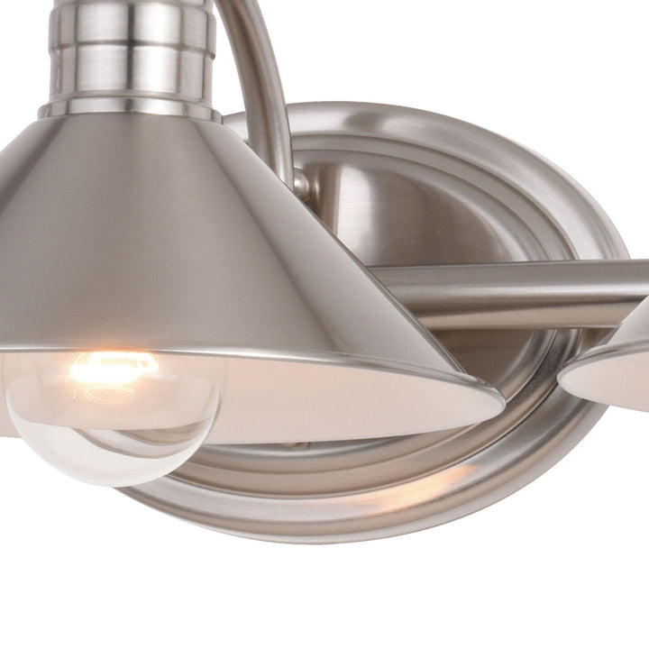 Vaxcel Akron W0377 Bath Vanity Light 28 in. wide - Satin Nickel and Matte White
