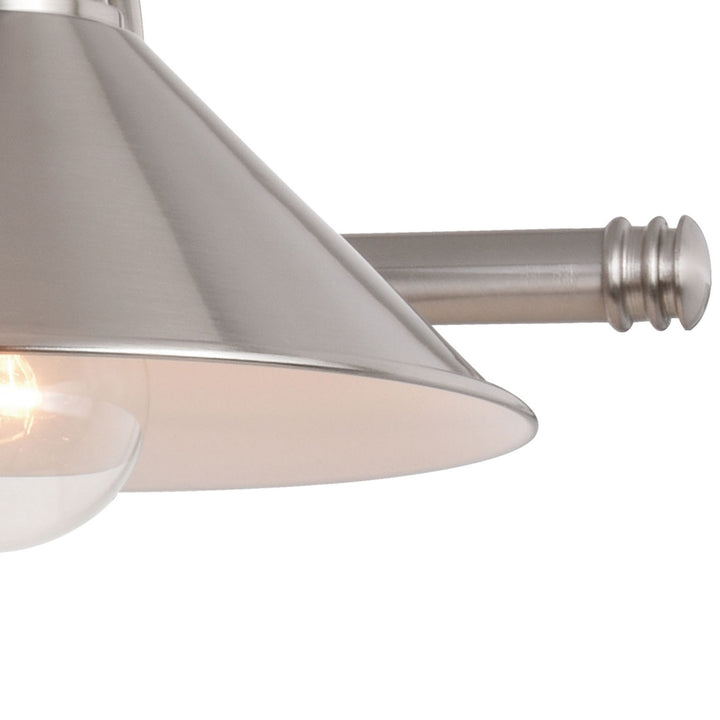 Vaxcel Akron W0377 Bath Vanity Light 28 in. wide - Satin Nickel and Matte White