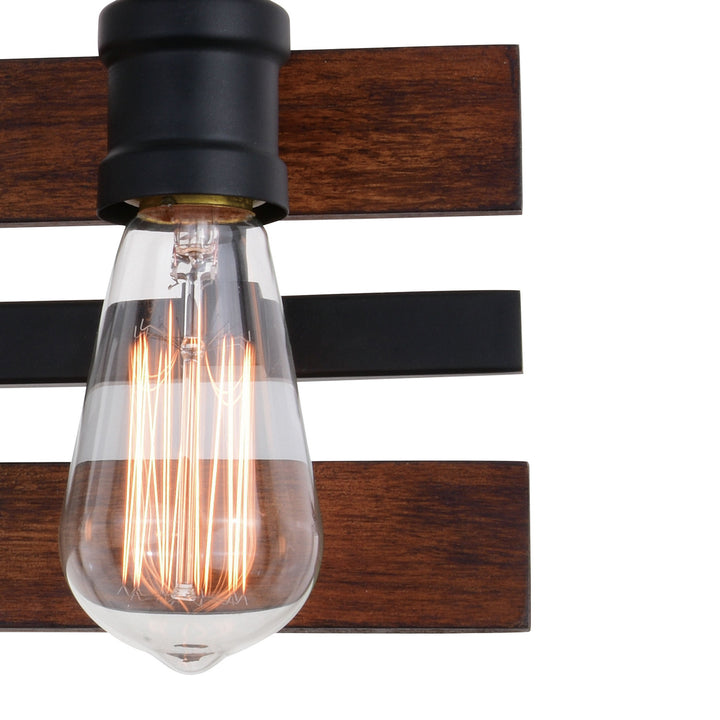 Vaxcel Carrington W0380 Bath Vanity Light 24 in. wide - Matte Black and Deep Walnut
