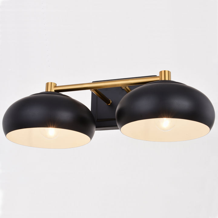 Vaxcel Belmont W0383 Bath Vanity Light 19 in. wide - Matte Black and Satin Brass