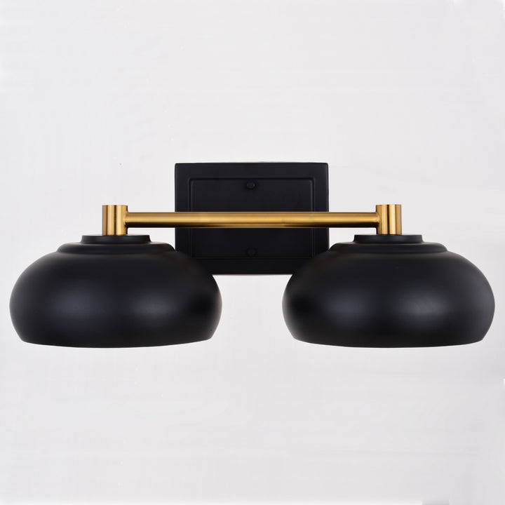 Vaxcel Belmont W0383 Bath Vanity Light 19 in. wide - Matte Black and Satin Brass