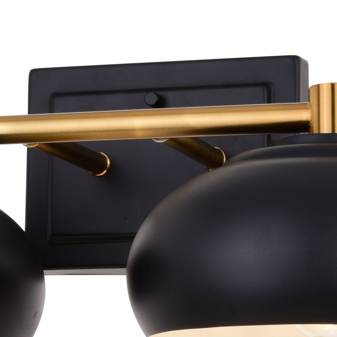 Vaxcel Belmont W0383 Bath Vanity Light 19 in. wide - Matte Black and Satin Brass